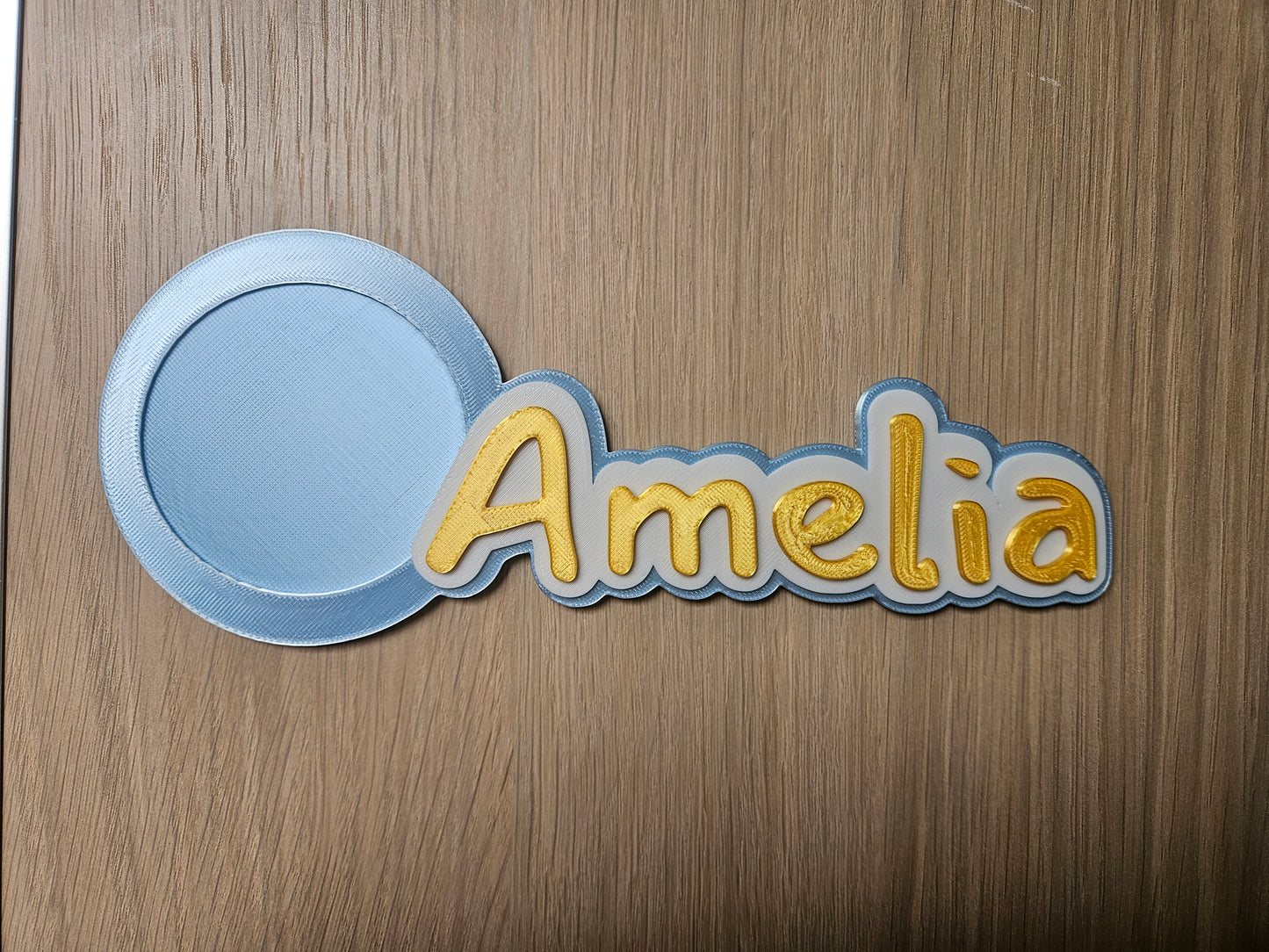 Name plate with photo holder