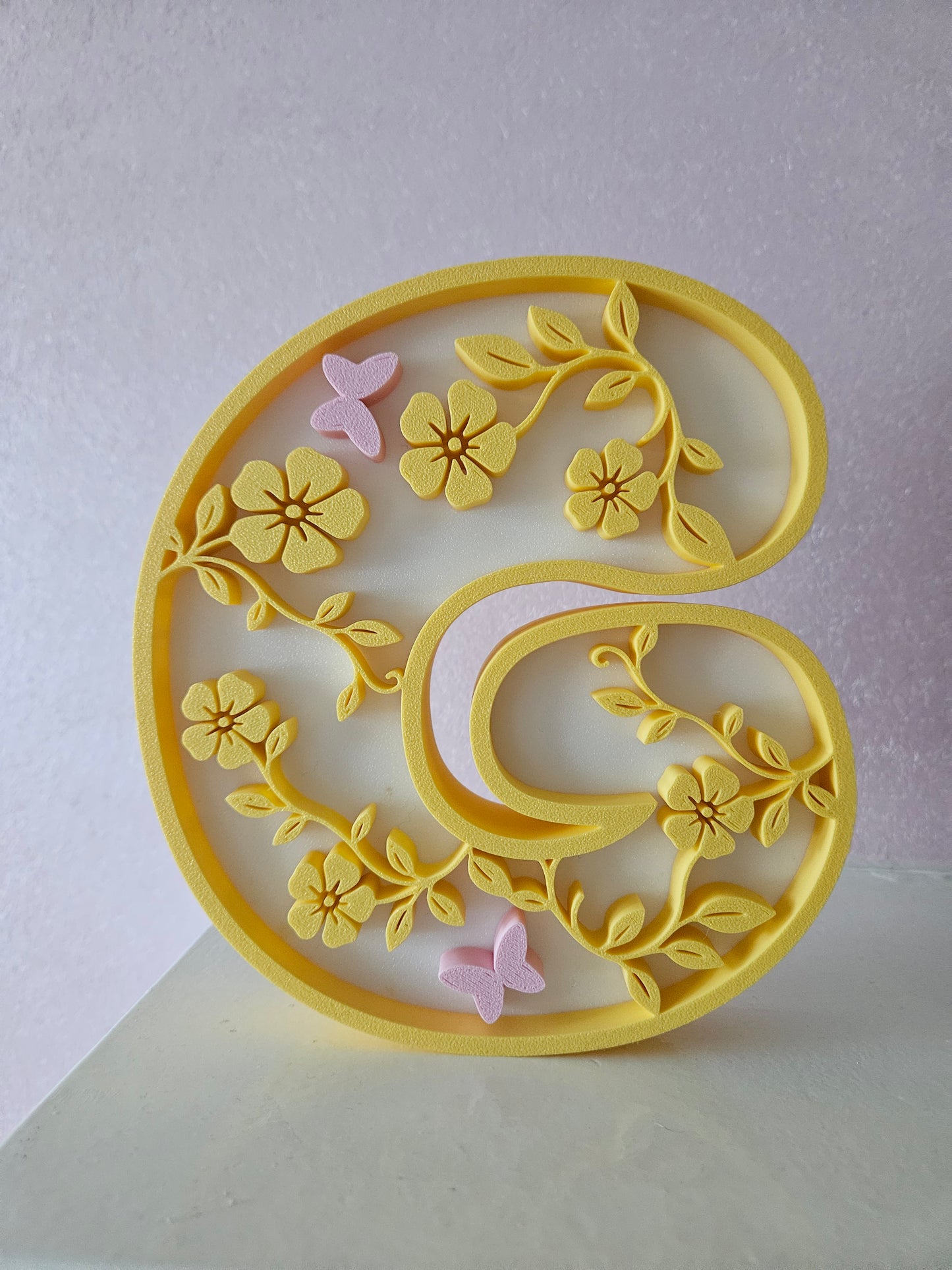 3D Floral Letter 'G' – Kids Room & Nursery Decor