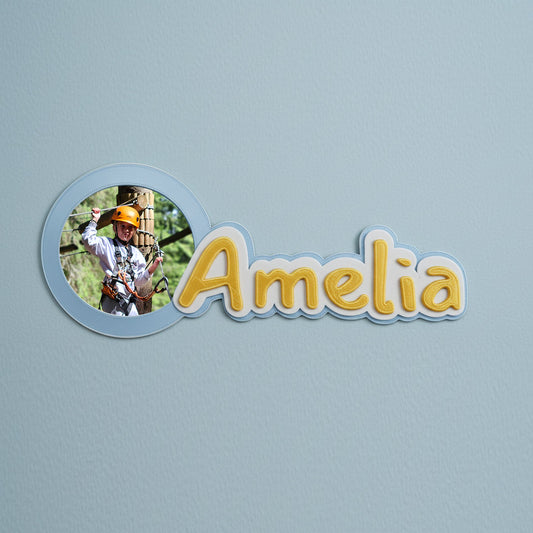 Name plate with photo holder