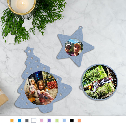 3-Piece Custom Photo Christmas Decoration Set