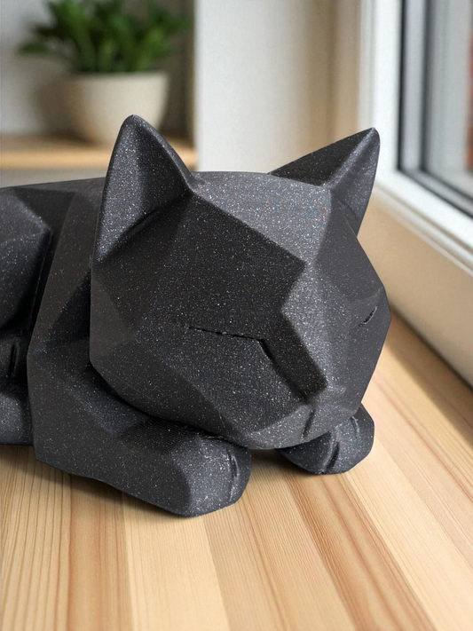 Cute Waiting Low Poly Kitten