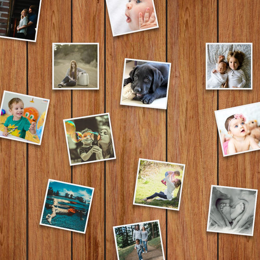 12 Mini Photo Tiles with a White Rim