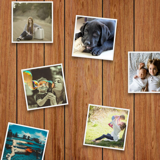 6 Mini Photo Tiles with a White Rim
