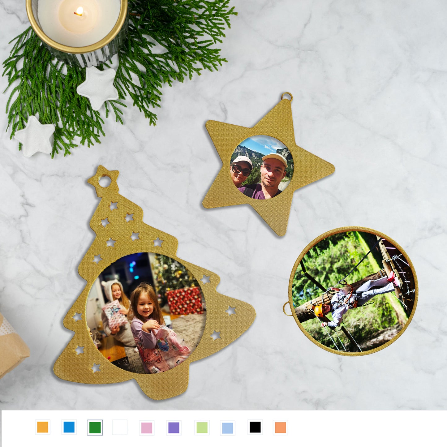 3-Piece Custom Photo Christmas Decoration Set
