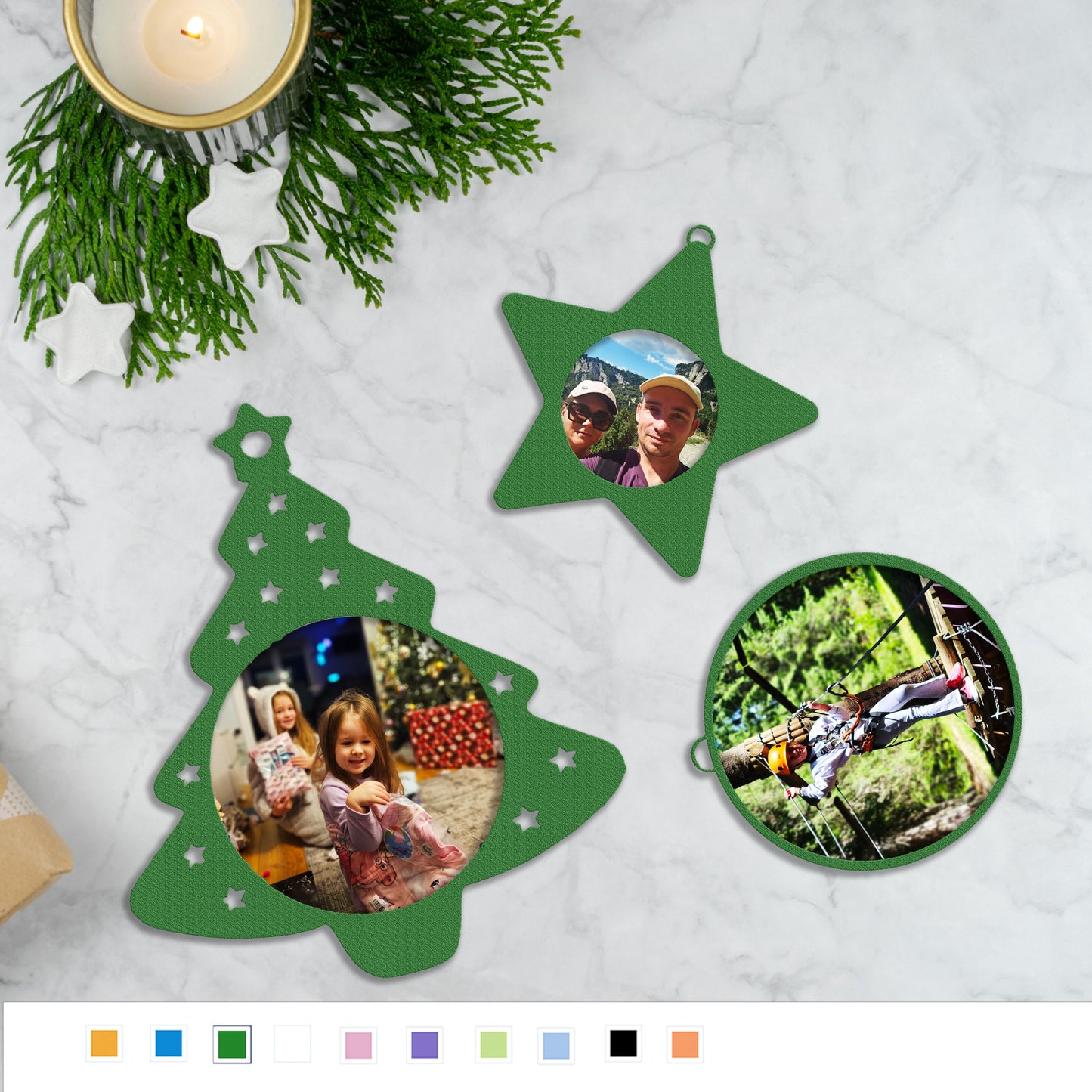 3-Piece Custom Photo Christmas Decoration Set