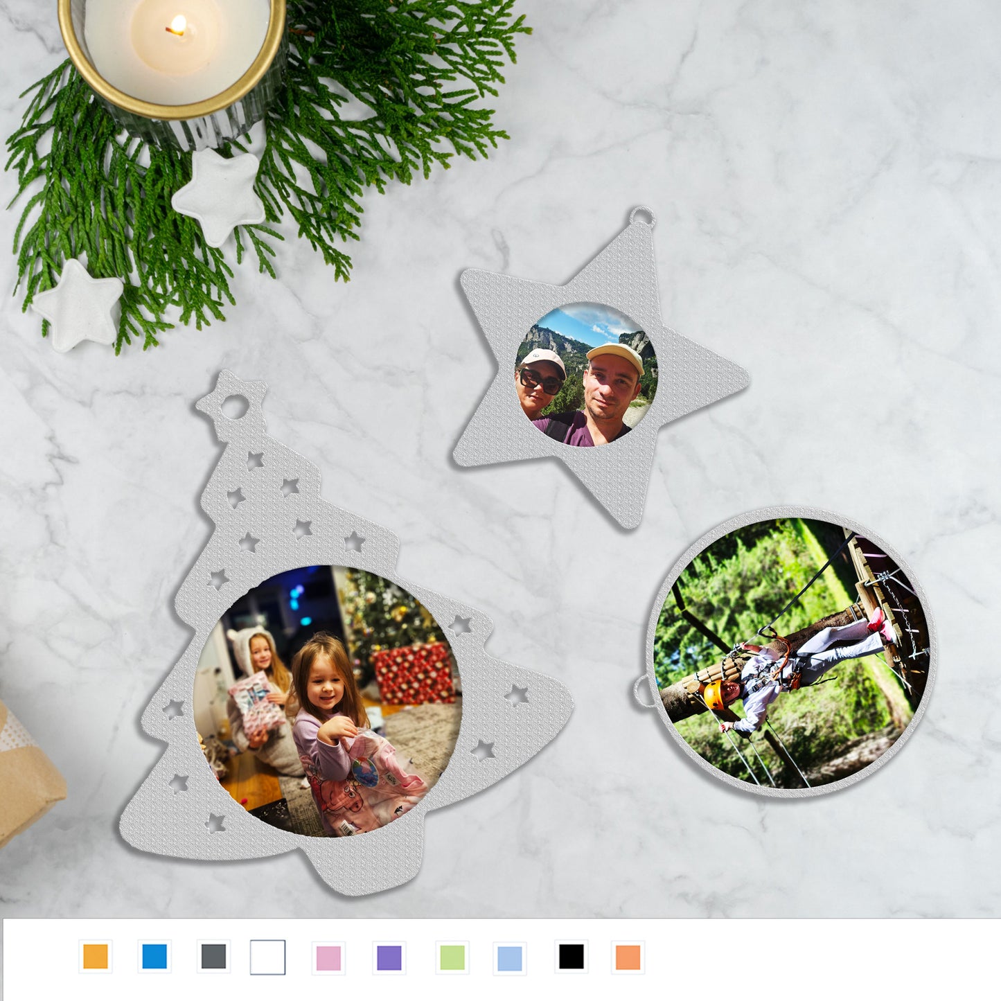 3-Piece Custom Photo Christmas Decoration Set