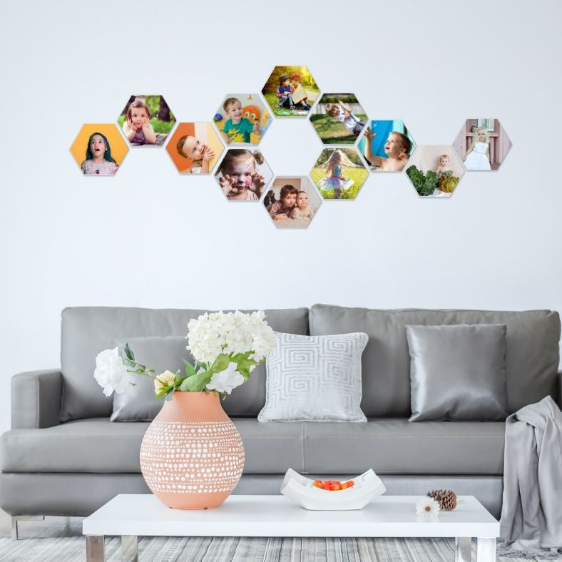  personalized 12 Hexagon Photo Tiles