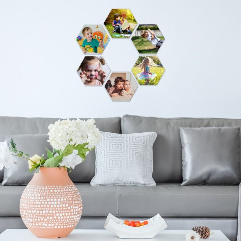 personalized 6 Hexagon Photo Tiles
