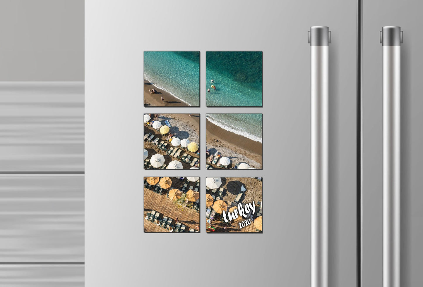 personalized 6 Fridge Magnets Square 8 by 8 cm (3.1 inch)