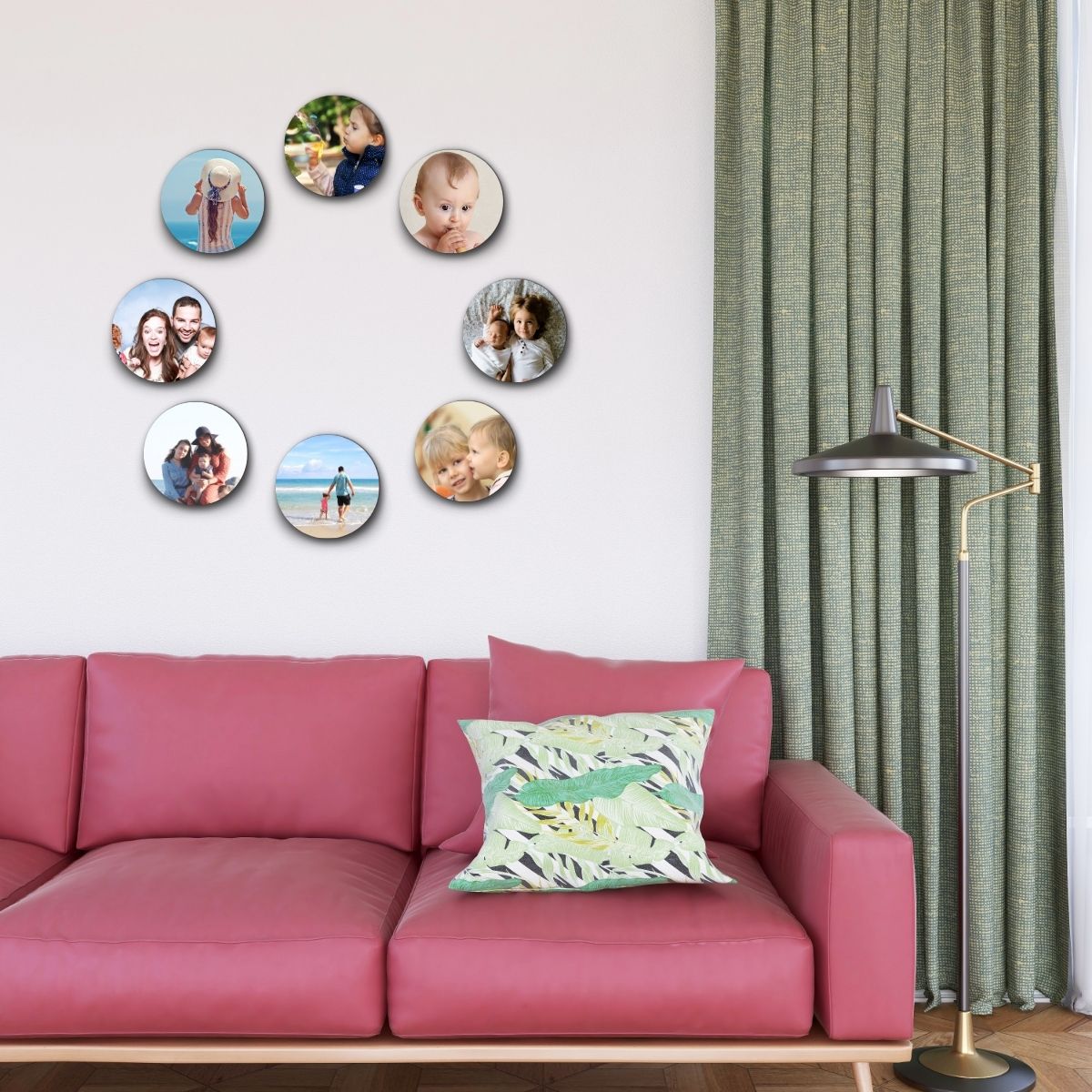 personalized Collage of 8 Round Prints