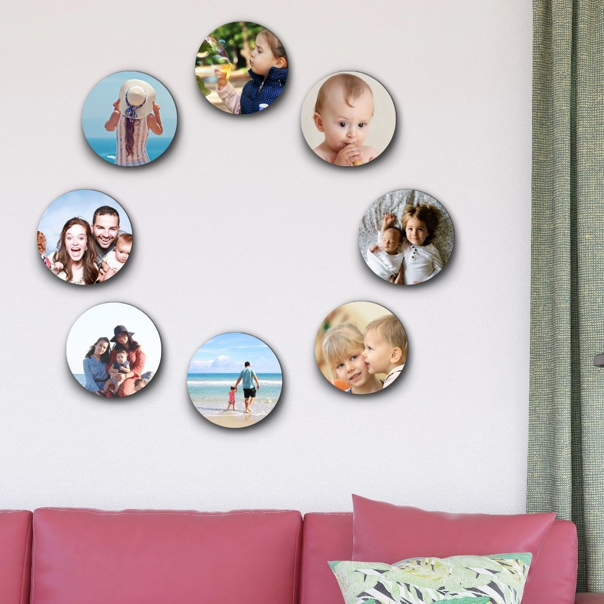 personalized Collage of 8 Round Prints