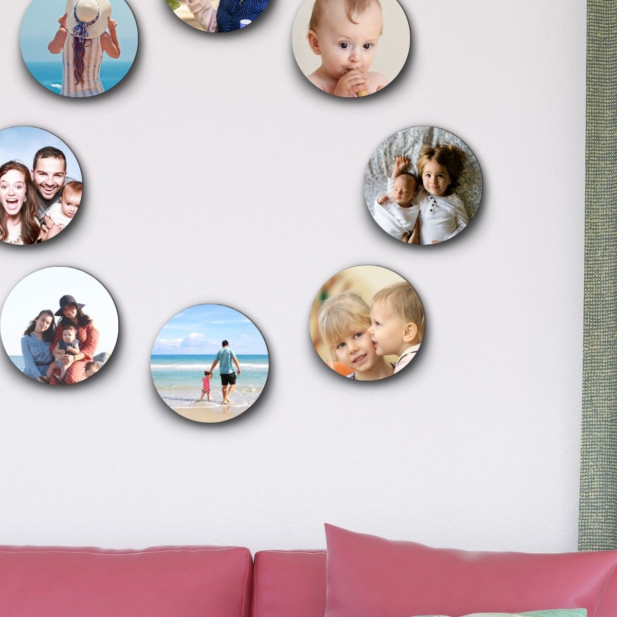 personalized Collage of 8 Round Prints