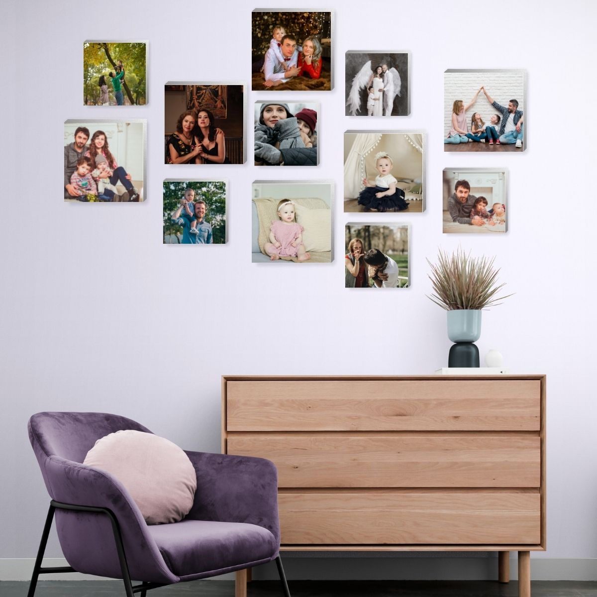 Mix of 12 Square Infinity Photo Tiles