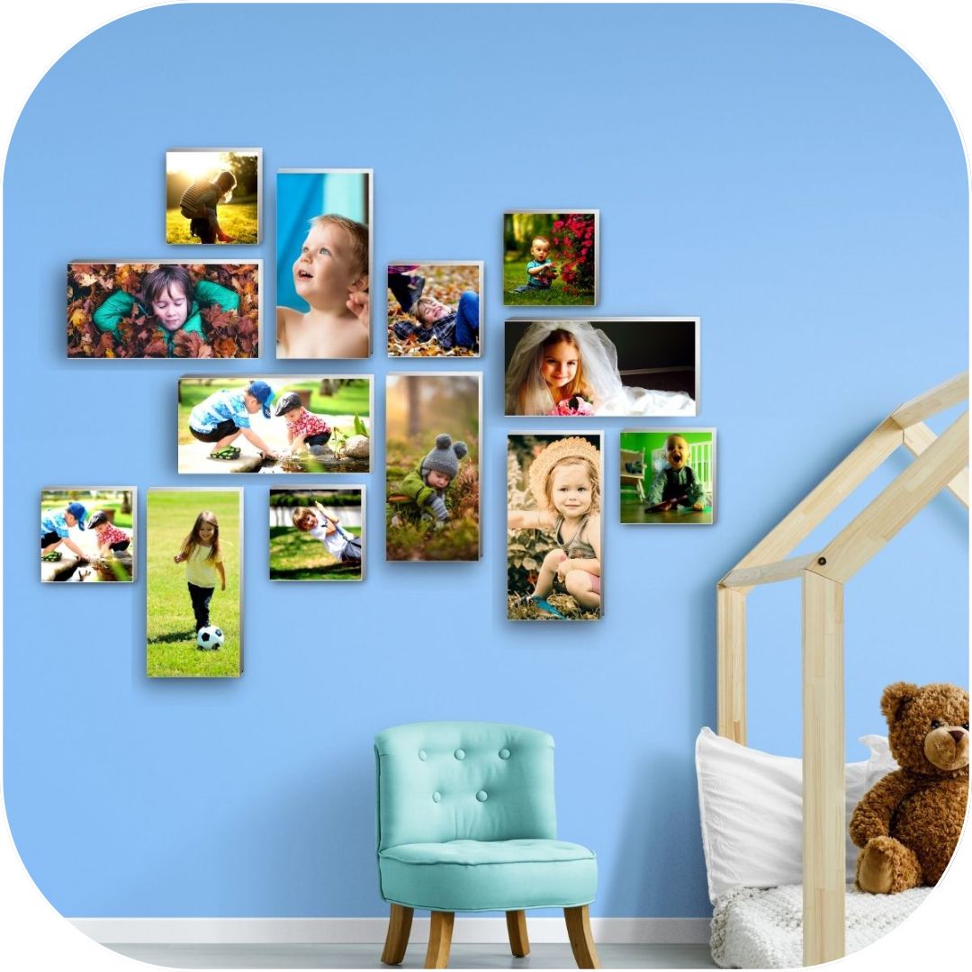 various size photo tiles