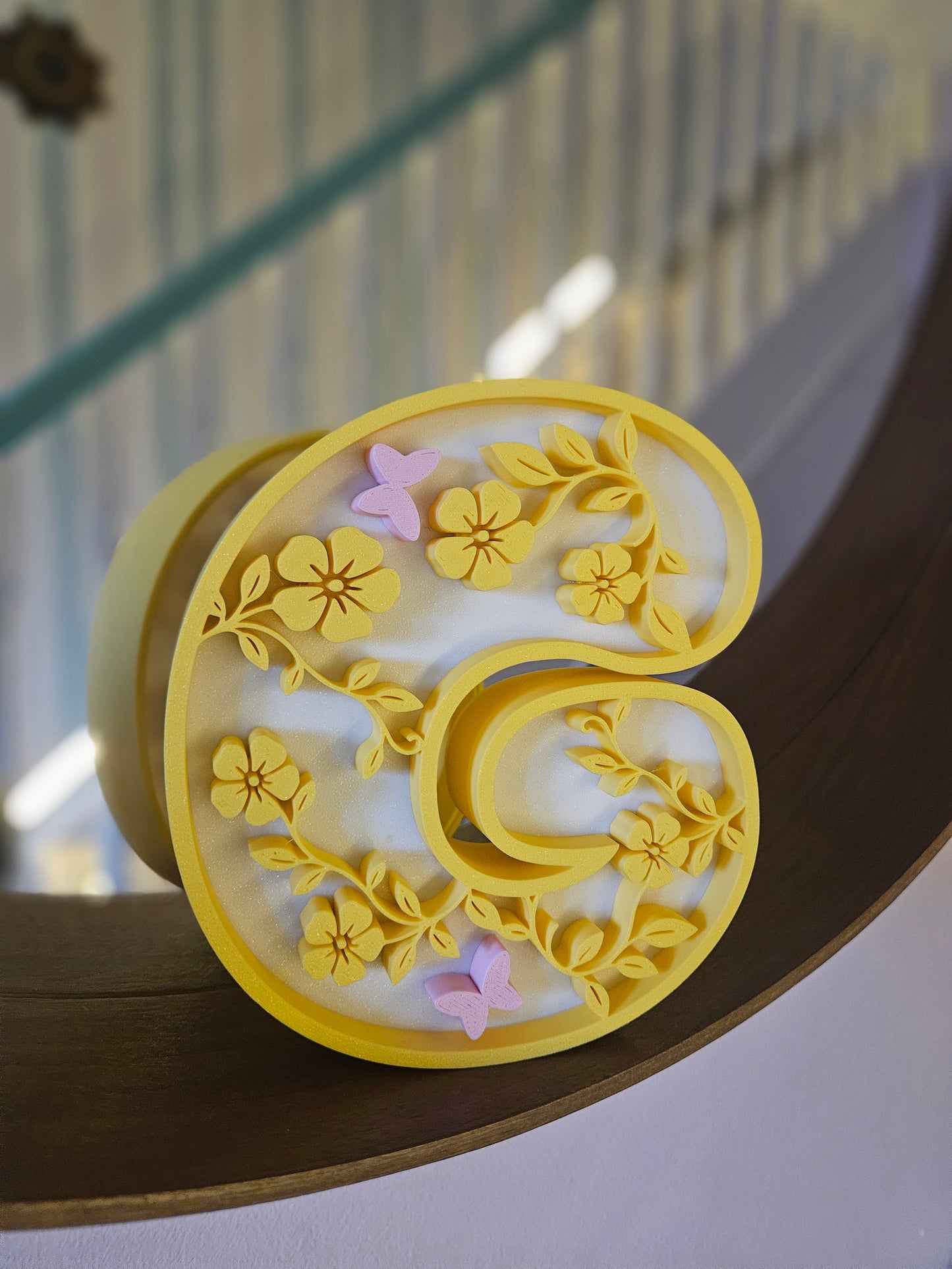 3D Floral Letter 'G' – Kids Room & Nursery Decor