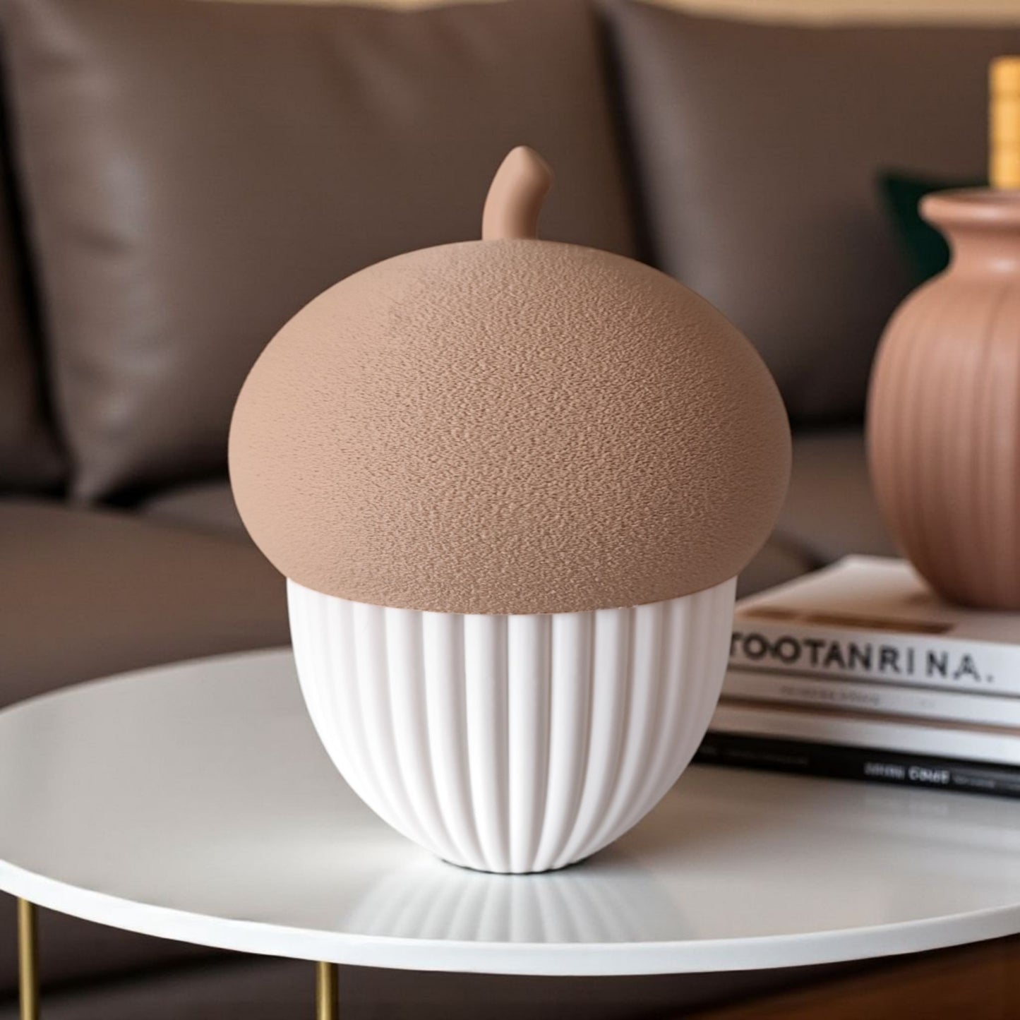 Ribbed acorn container (LED tealight compatible)