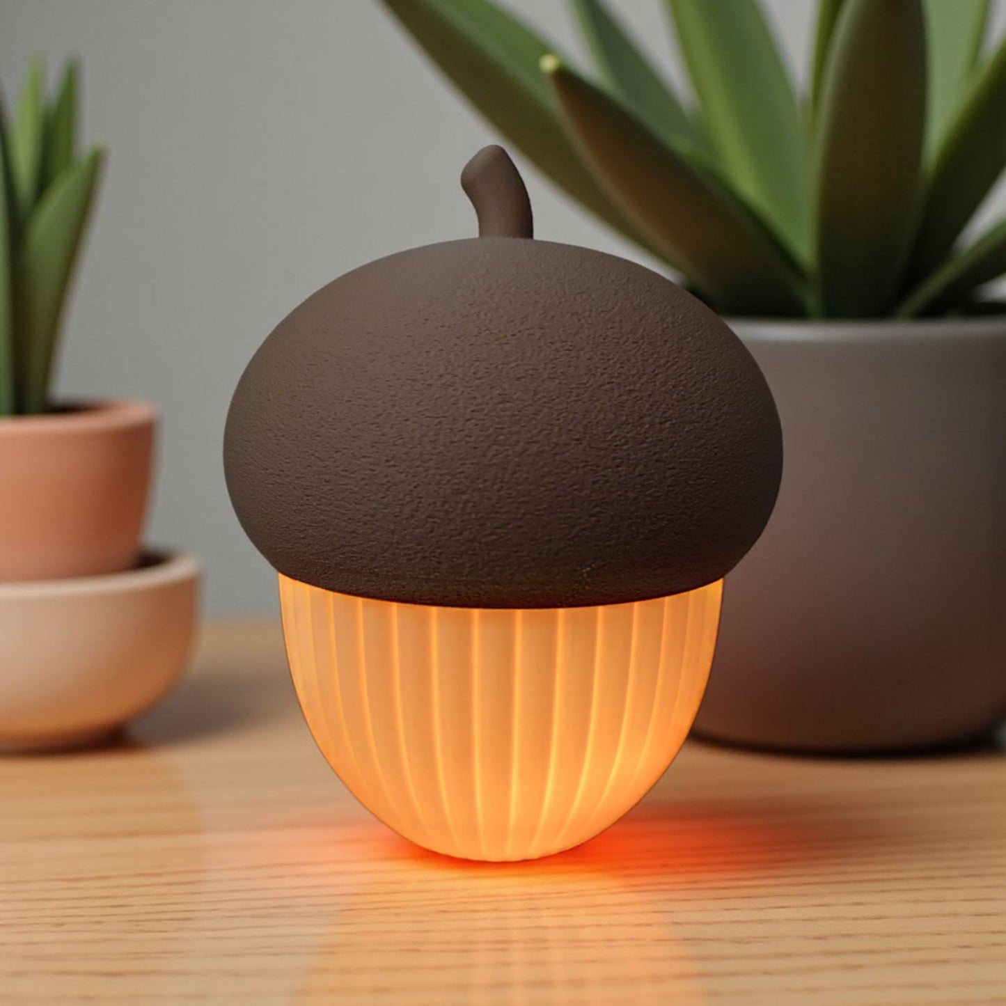 Ribbed acorn container (LED tealight compatible)