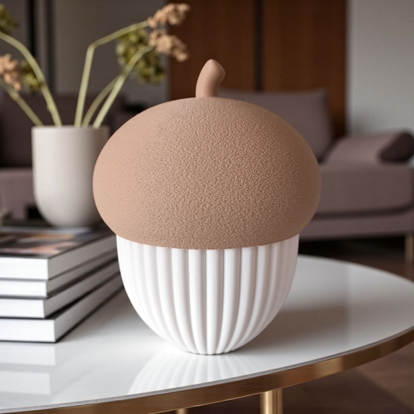 Ribbed acorn container (LED tealight compatible)