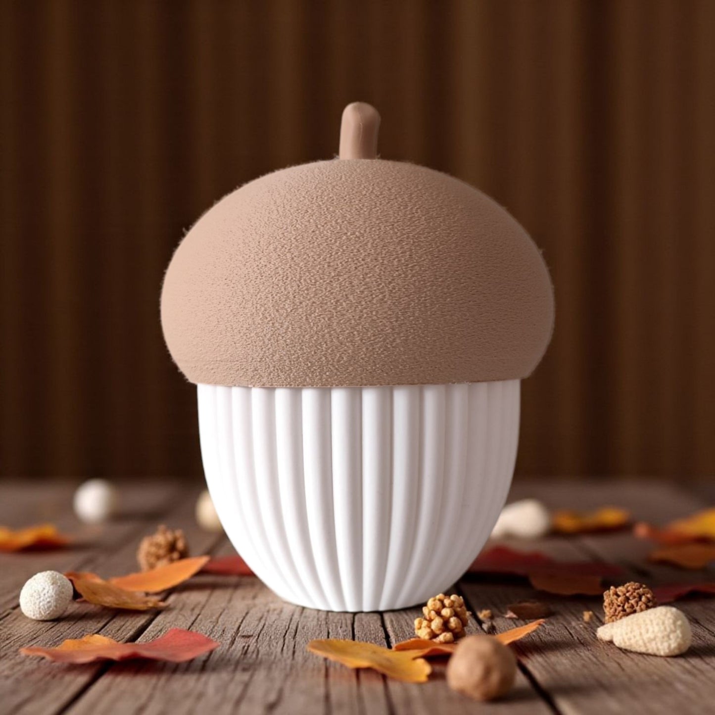 Ribbed acorn container (LED tealight compatible)