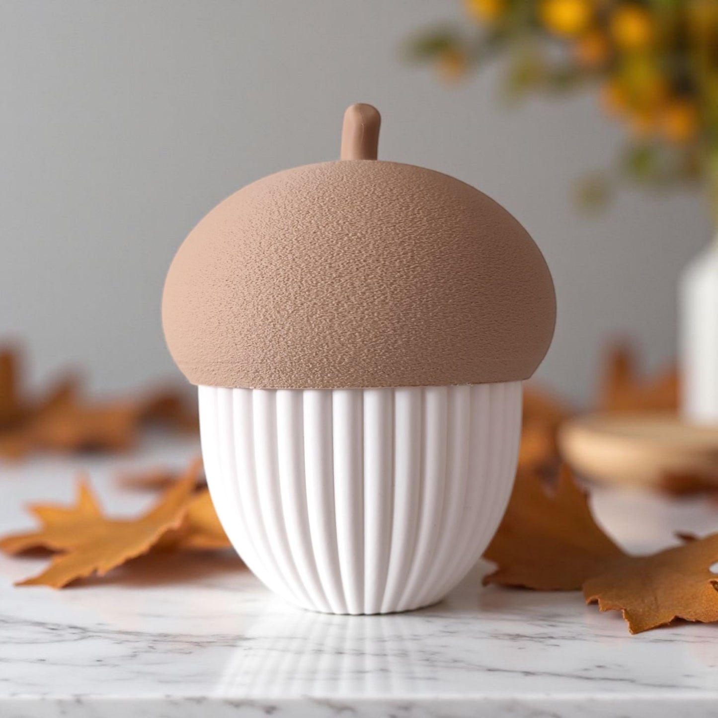 Ribbed acorn container (LED tealight compatible)