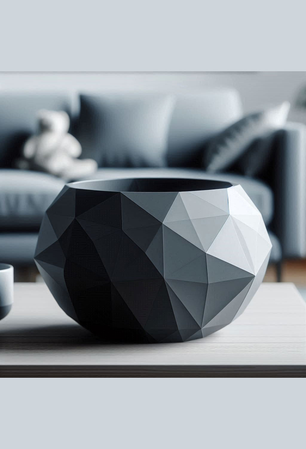 Low Poly Bowl Designer 'Cracked Stone'