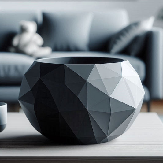 Low Poly Bowl Designer 'Cracked Stone'