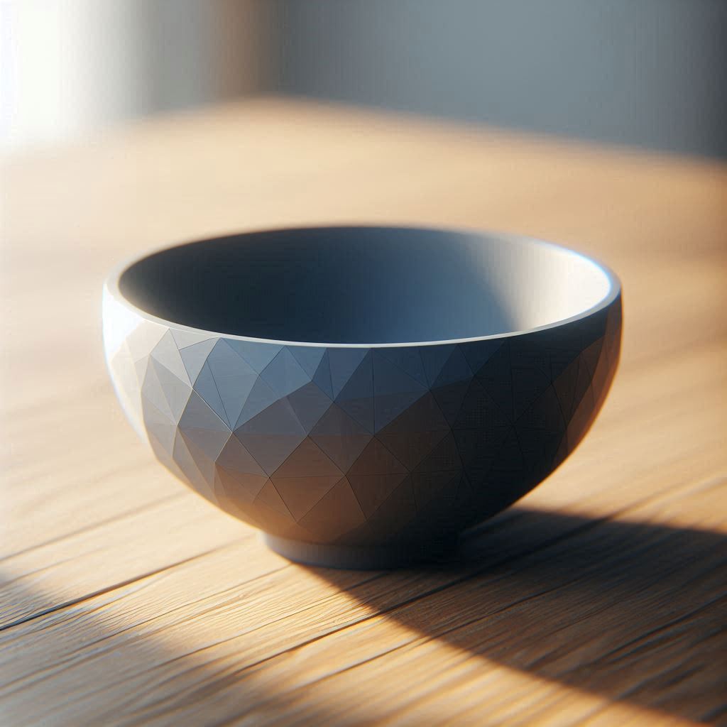 Low Poly Design Bowl with Stand