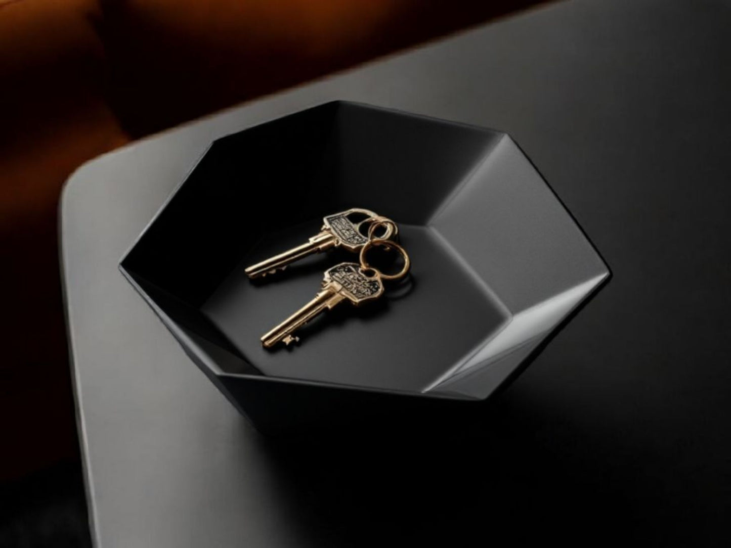 Modern Heptagonal Key And Coin Tray, Bowl