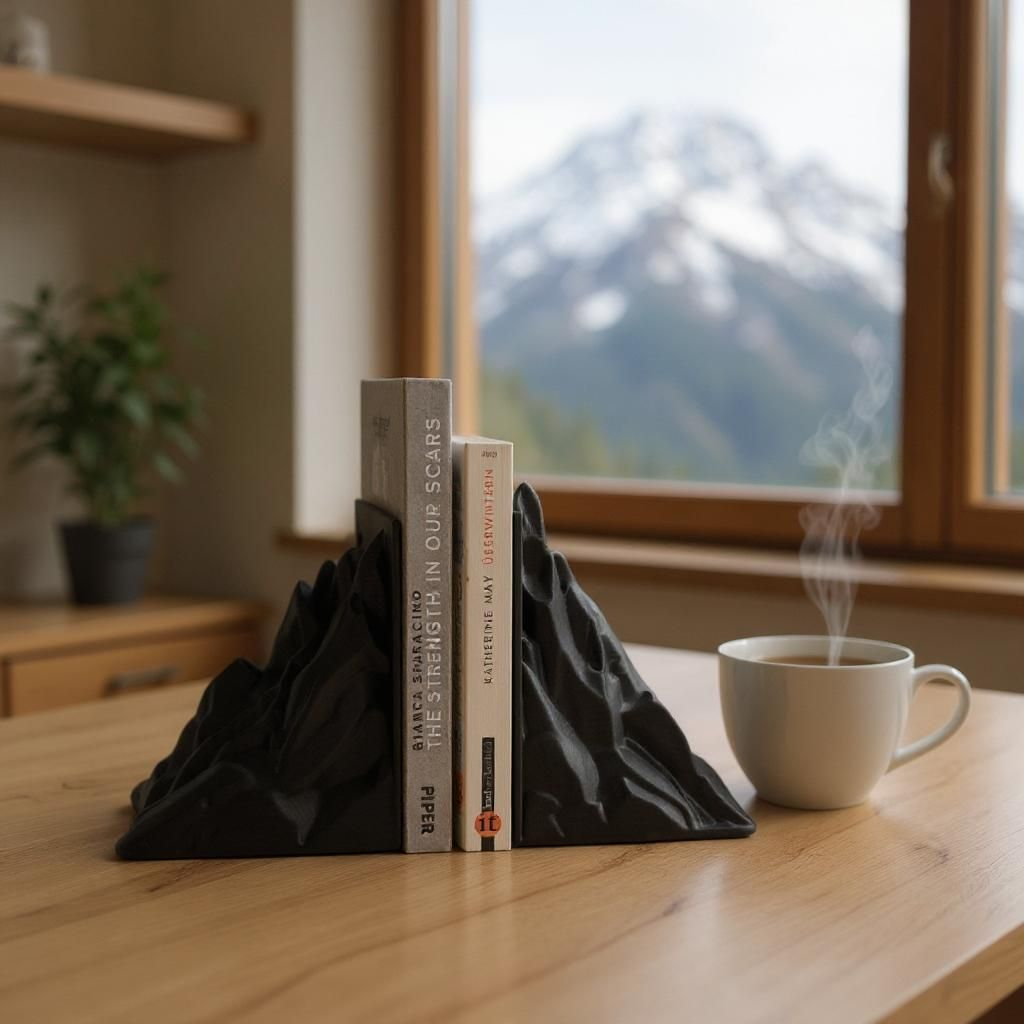 Stunning, Minimalist Mountain Bookends Set