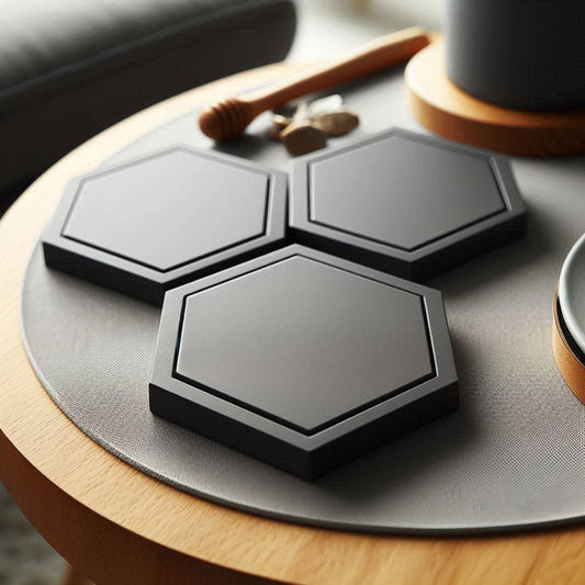 Hexagonal Design Coasters - Set of 3