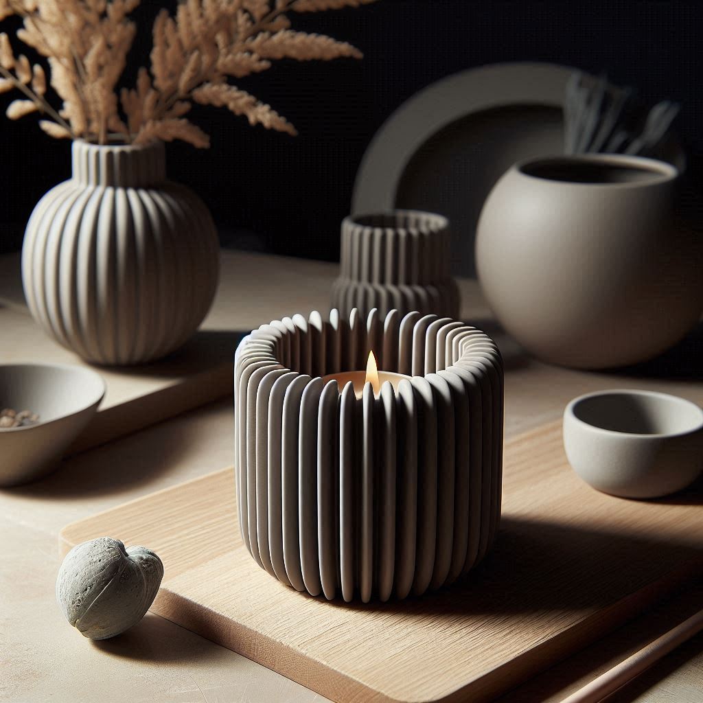 Modern Ribbed Design Candle, Tealight Holder