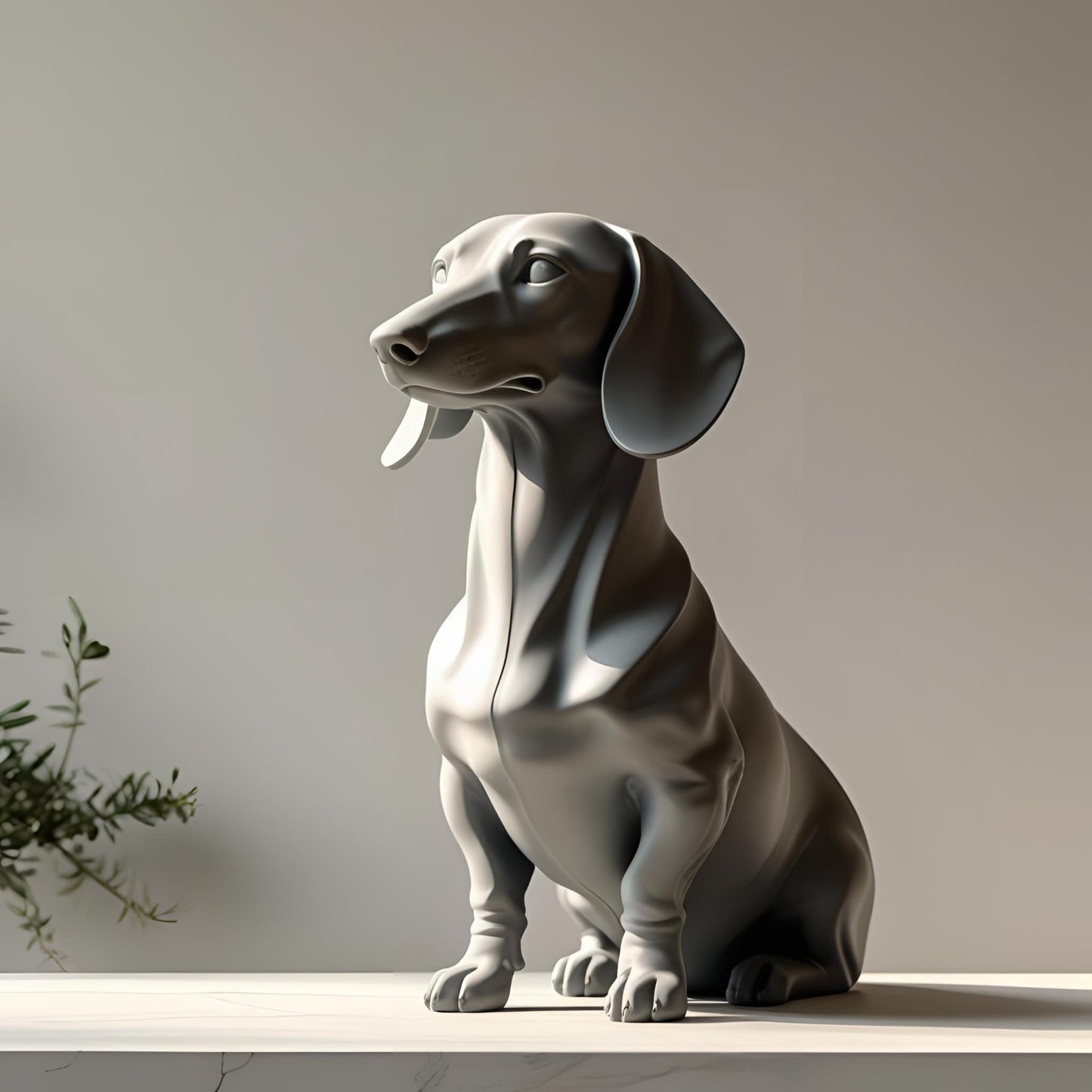 Minimalist Modern Dachshund Figure, Sculpture
