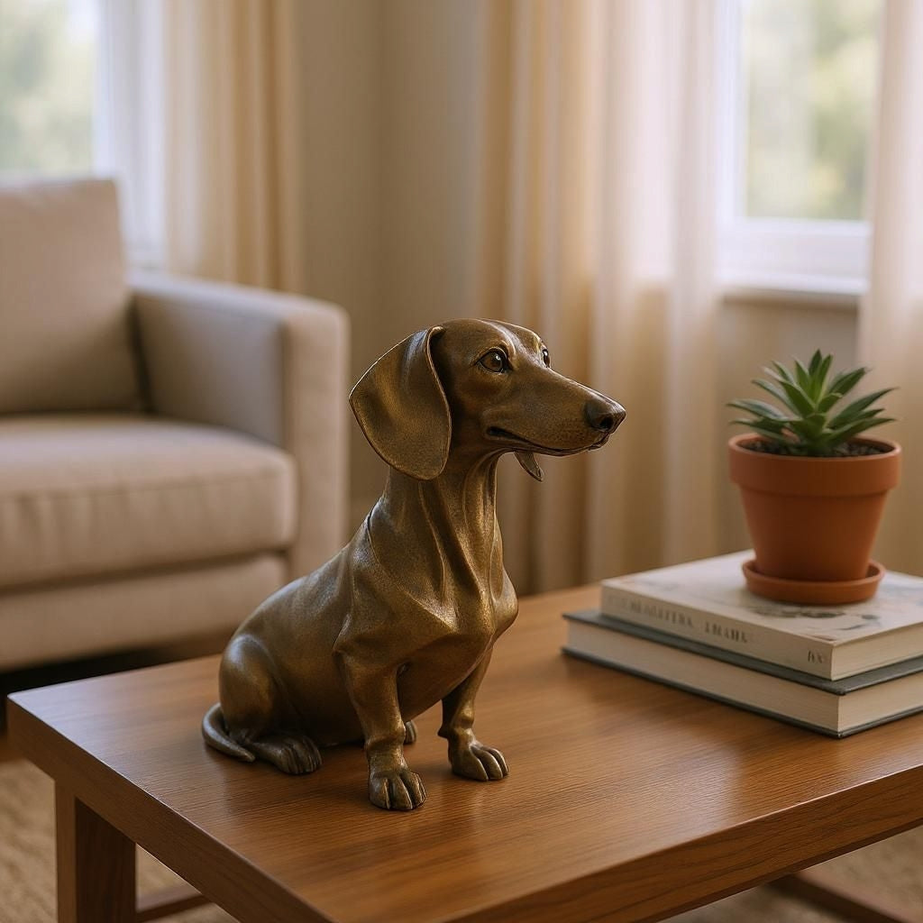 Minimalist Modern Dachshund Figure, Sculpture