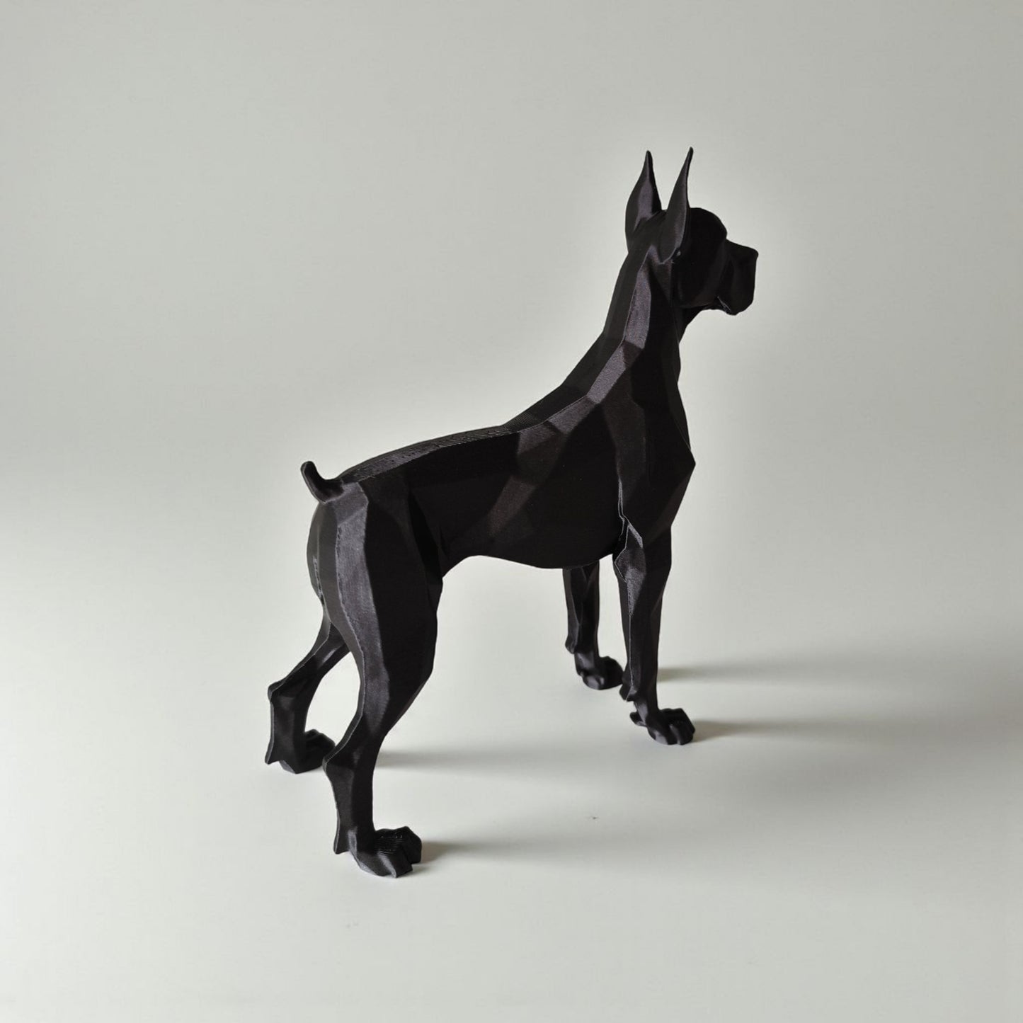 Guarding Low Poly Great Dane Sculpture