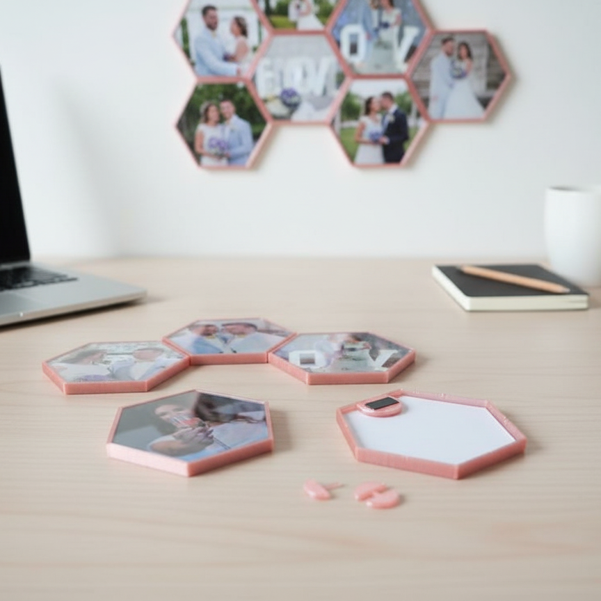 Mini Hexagon Photo Tile with frame