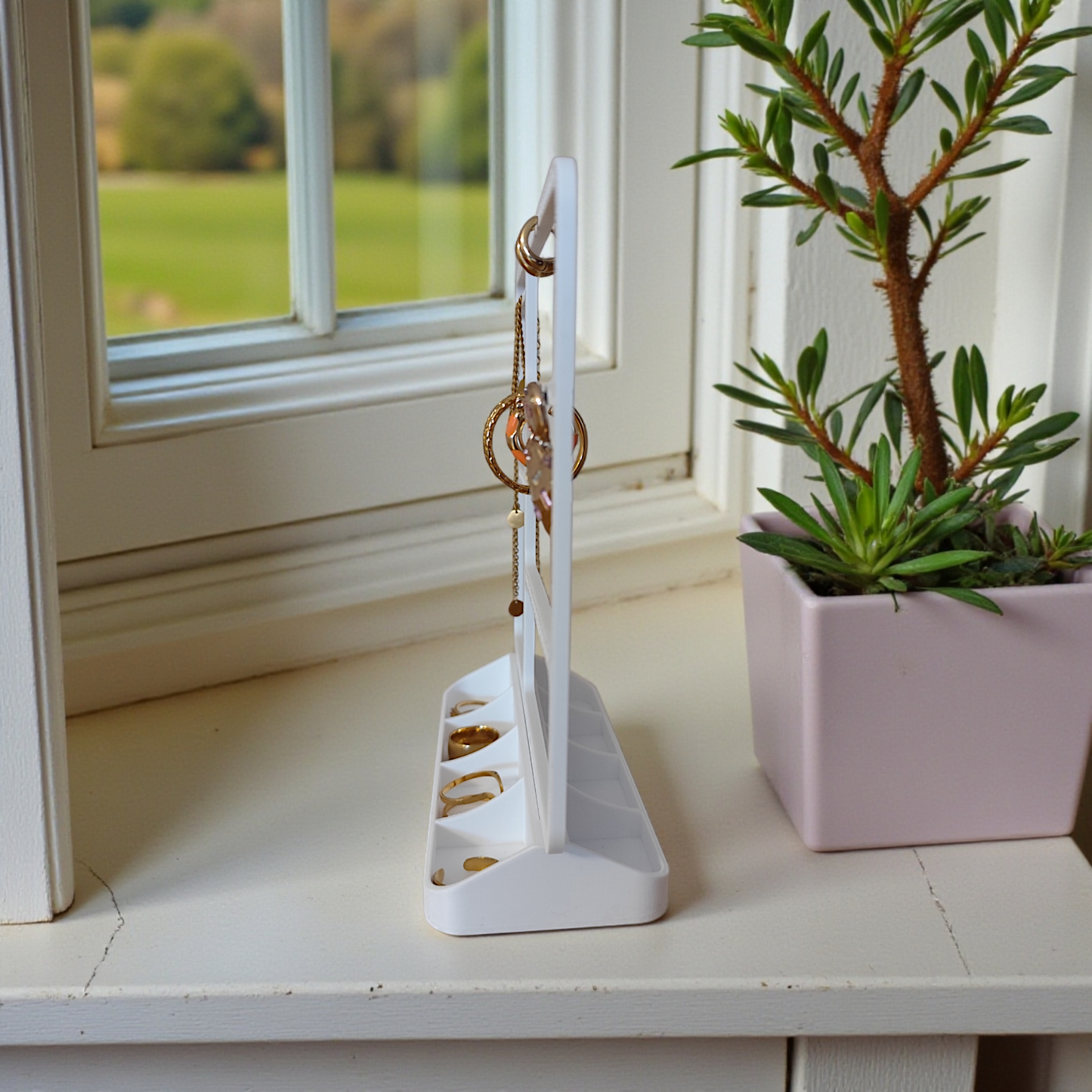 Jewelry organizer for earrings, rings & necklaces