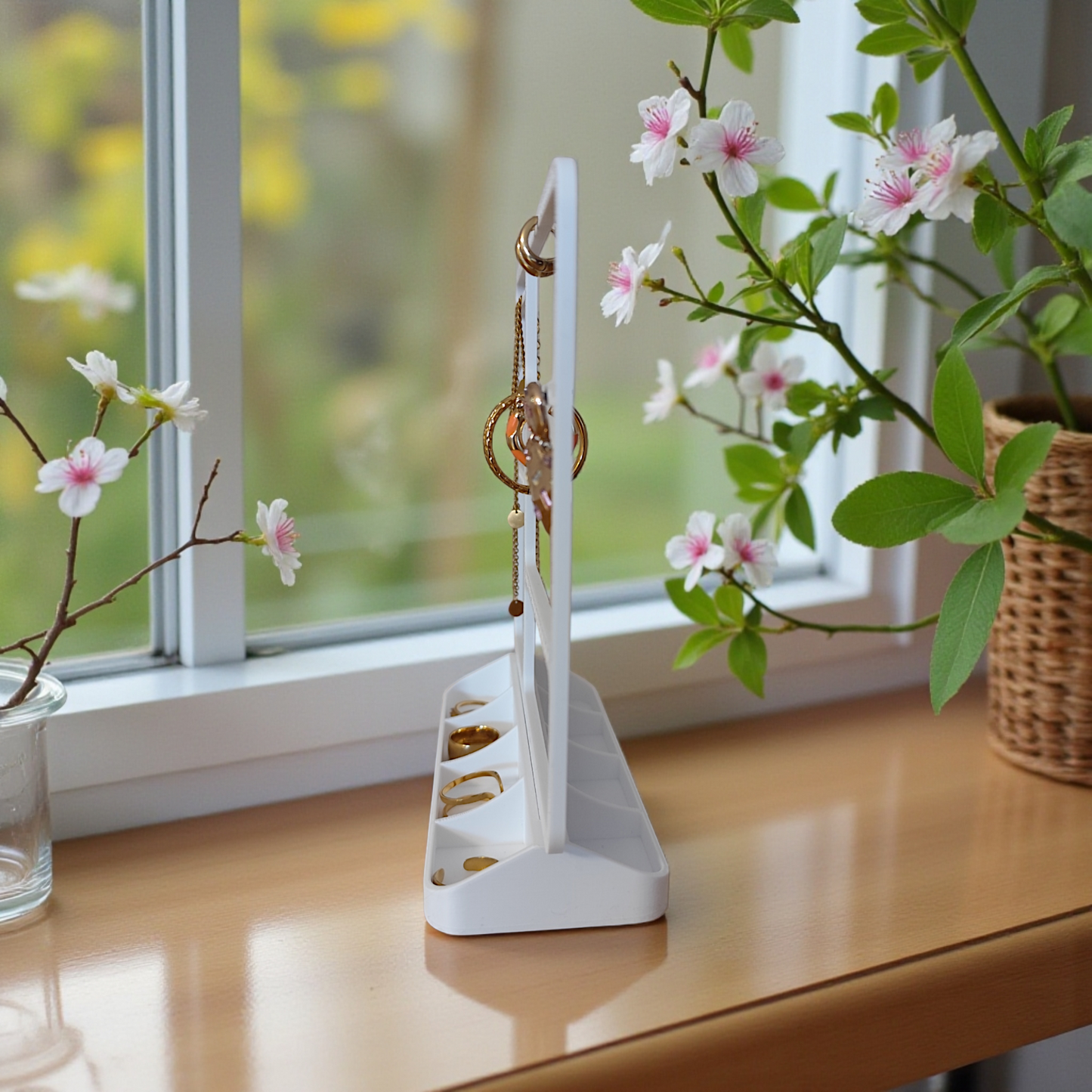 Jewelry organizer for earrings, rings & necklaces