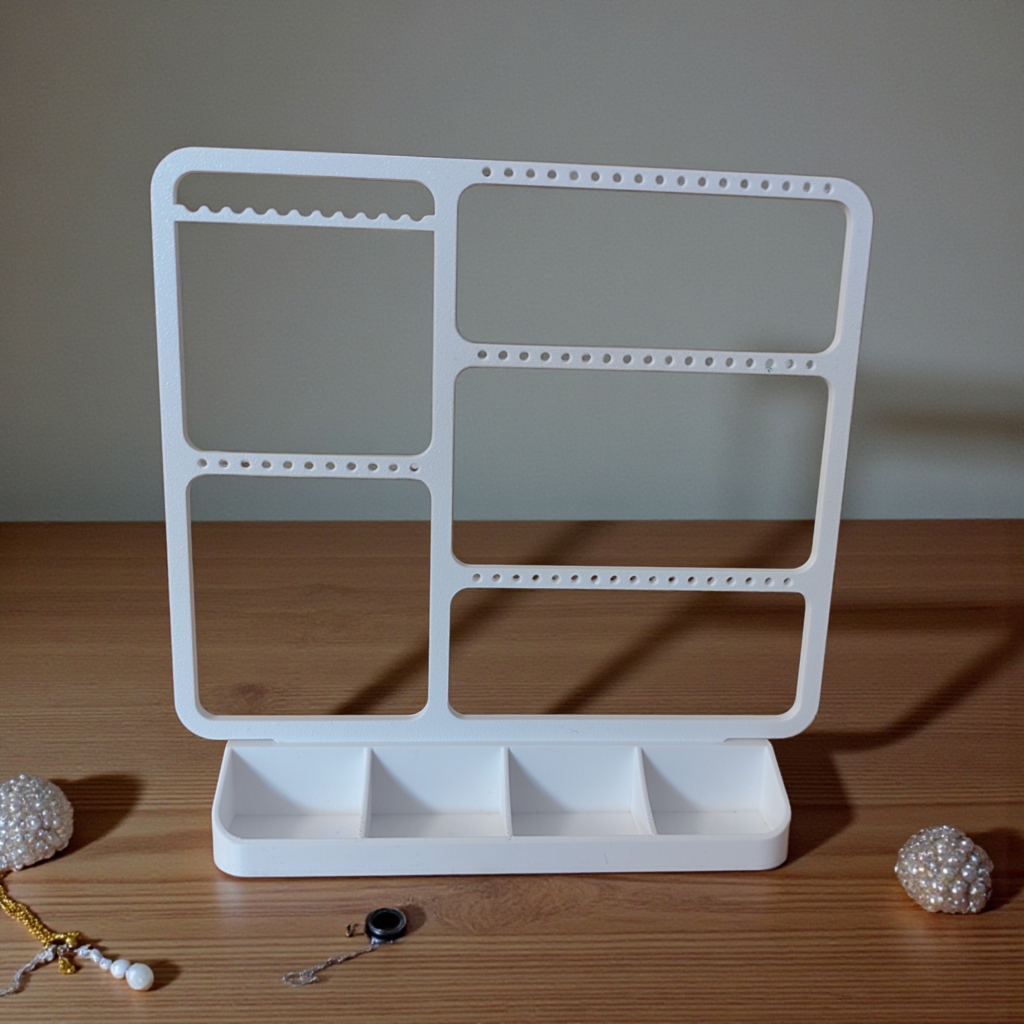 Jewelry organizer for earrings, rings & necklaces