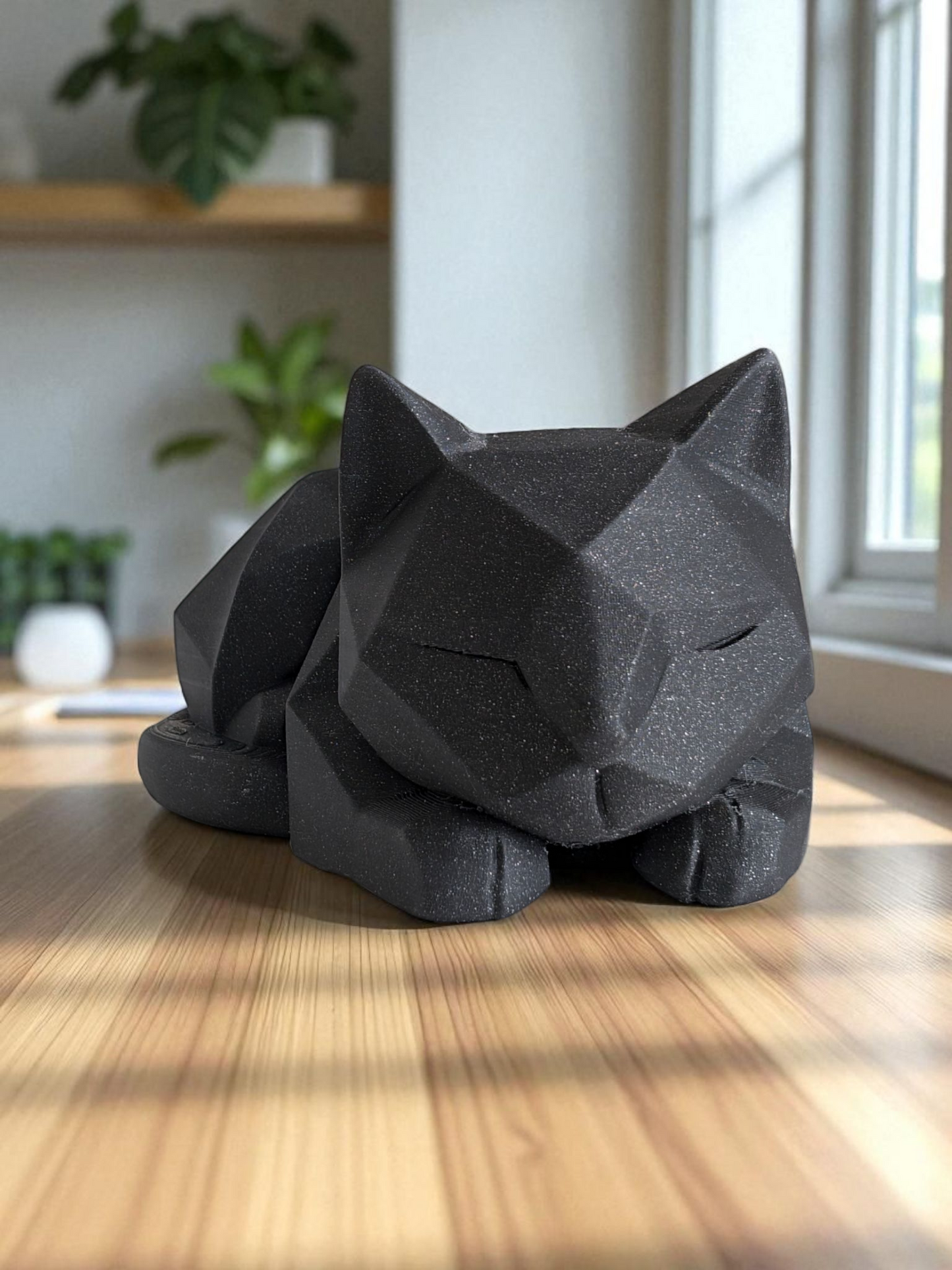 Cute Waiting Low Poly Kitten