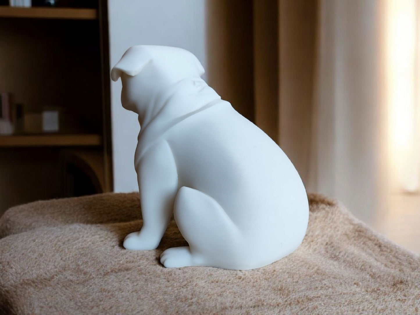 Minimalist Chubby Pug Sculpture, Chubby Pug Statue
