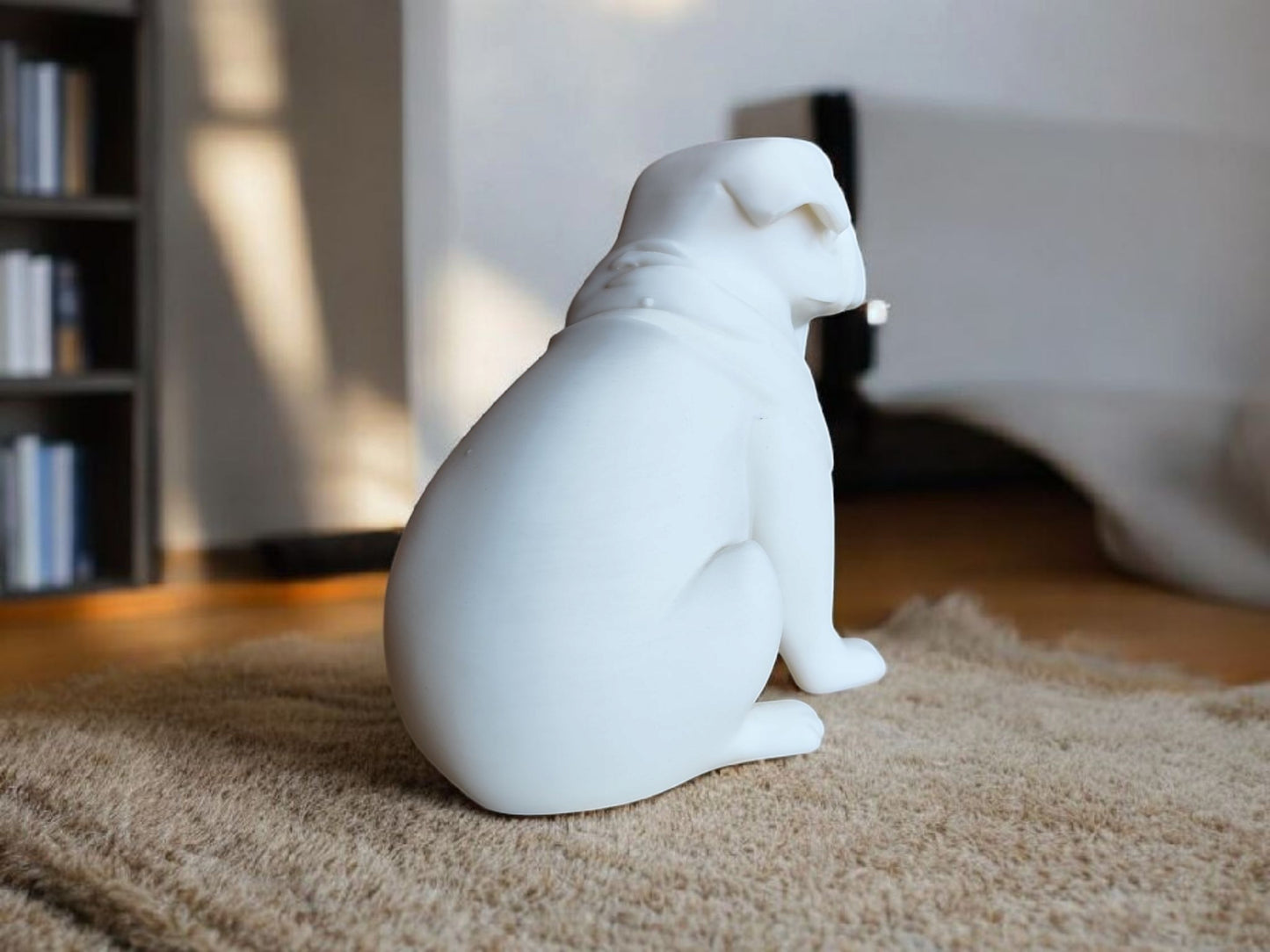 Minimalist Chubby Pug Sculpture, Chubby Pug Statue
