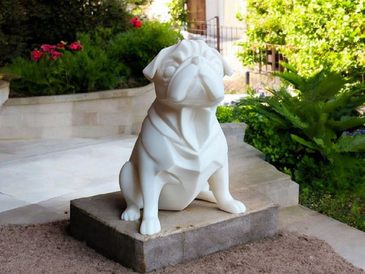 Minimalist Chubby Pug Sculpture, Chubby Pug Statue