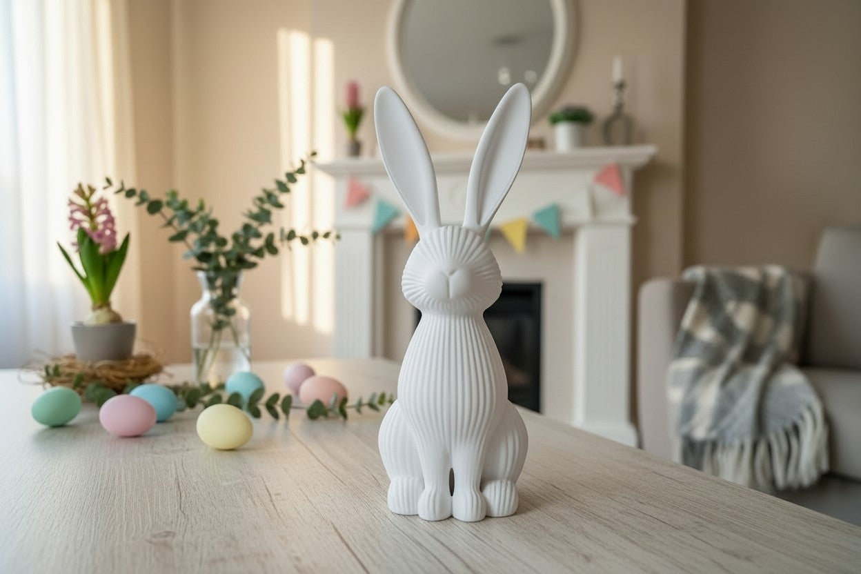Modern ribbed Easter bunny decoration