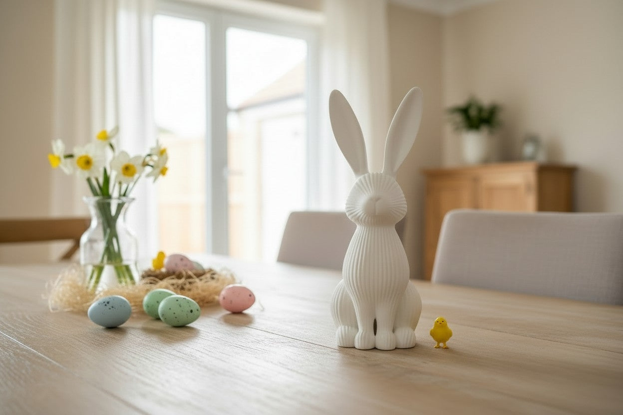 Modern ribbed Easter bunny decoration