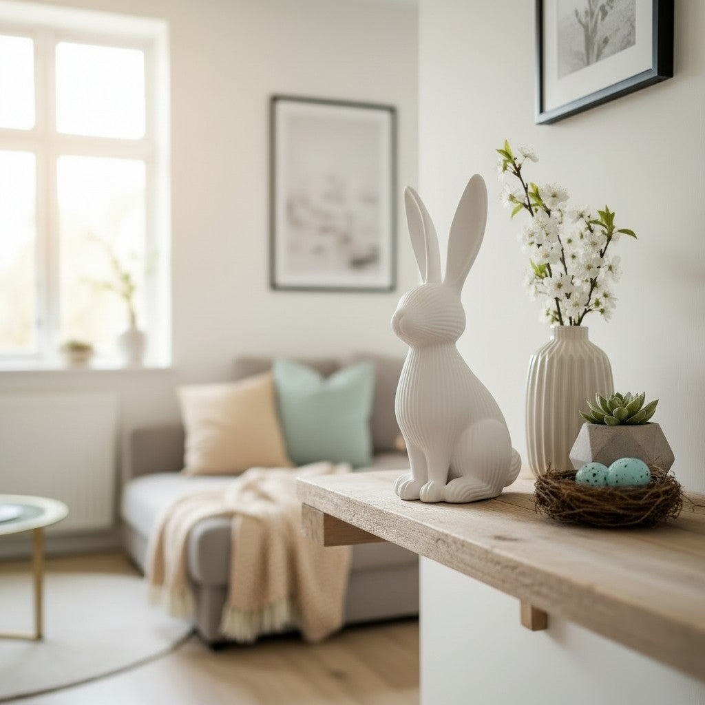 Modern ribbed Easter bunny decoration