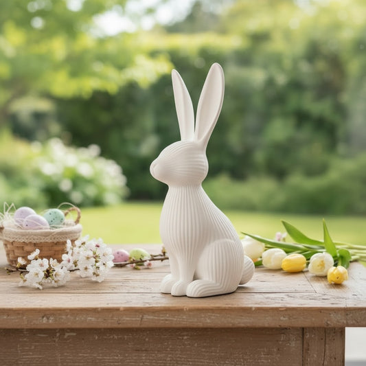 Modern ribbed Easter bunny decoration