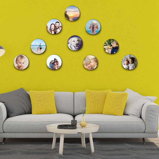  personalized Collage of 10 Round Photo Tiles