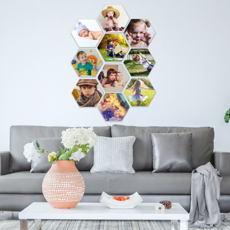  personalized 10 Hexagon Photo Tiles