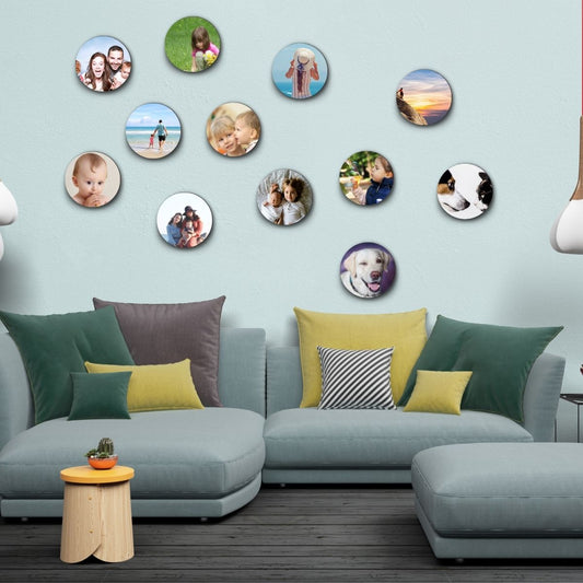  personalized Collage of 12 Round Photo Tiles