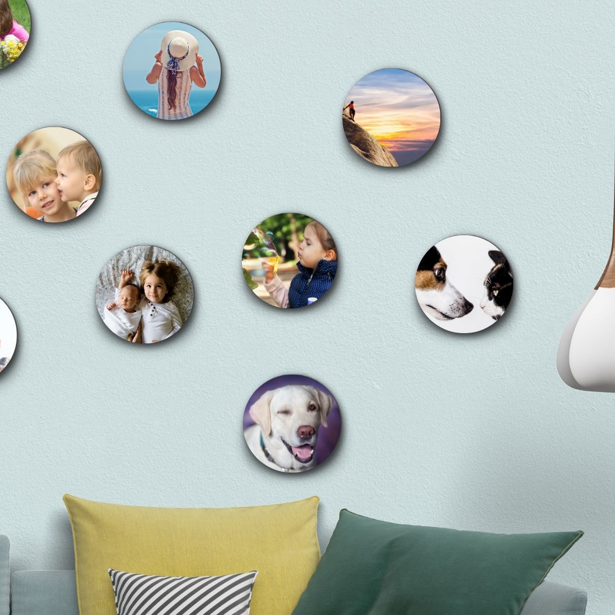  personalized Collage of 12 Round Photo Tiles